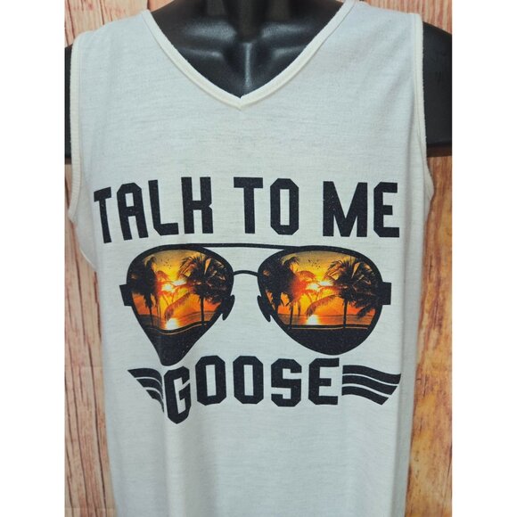 "Talk To Me Goose" Top Gun Inspired Graphic Tank Top Small - Picture 3 of 5